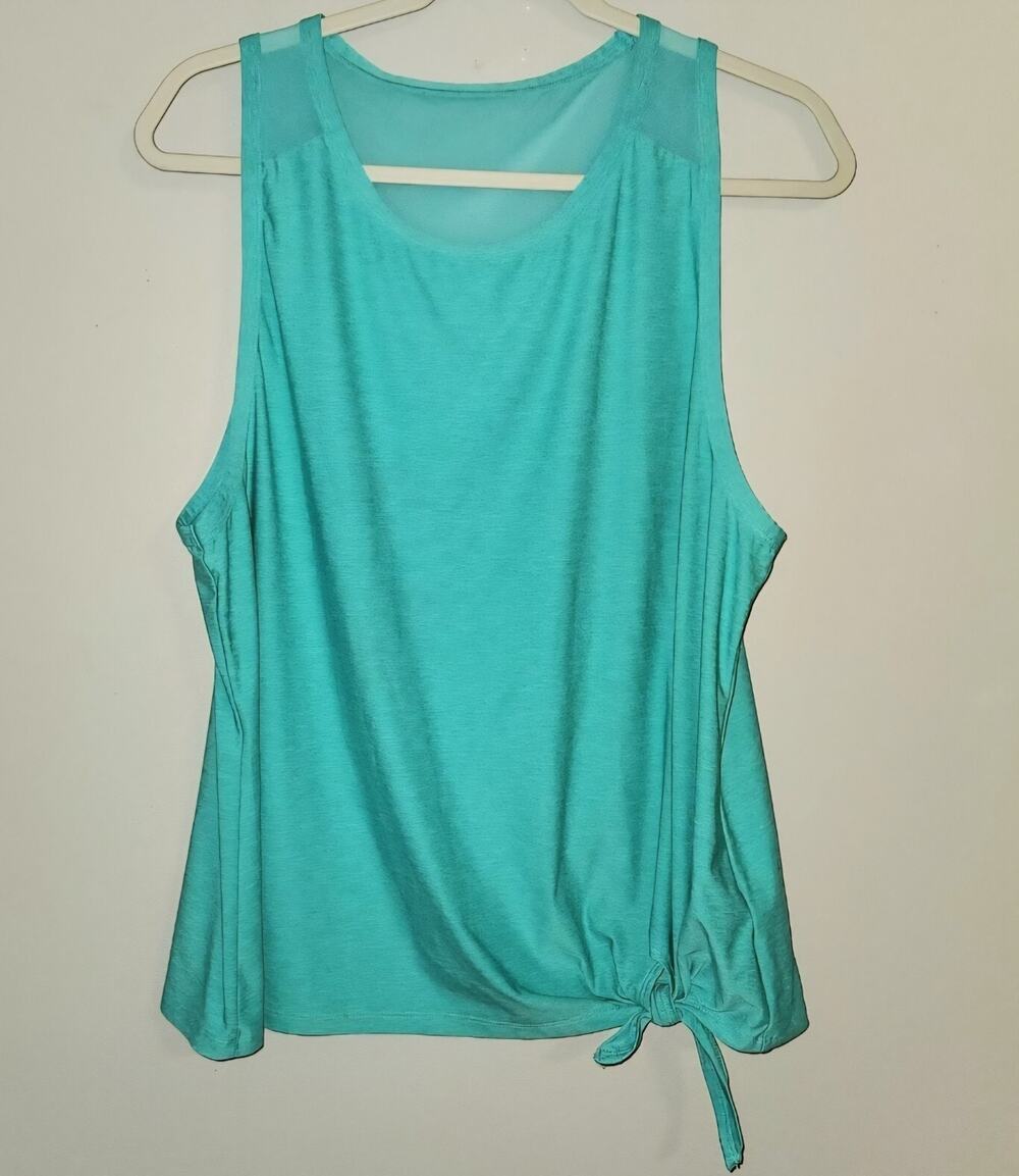 Reebok Sport Speed Wick Tie Tank Athletic Timeless Teal Women's XL